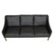 Three Seater 2209 Sofa in Black Bizon Leather by Børge Mogensen for Fredericia 2