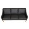 Three Seater 2209 Sofa in Black Bizon Leather by Børge Mogensen for Fredericia, Image 2