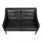 Two Person 2208 Sofa in Patinated Black Leather by Børge Mogensen for Fredericia, 1980s 5