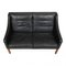 Two Person 2208 Sofa in Patinated Black Leather by Børge Mogensen for Fredericia, 1980s, Image 5