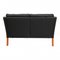 Model 2208 2-Seater Sofa in Black Leather by Børge Mogensen for Fredericia 4