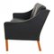 Model 2208 2-Seater Sofa in Black Leather by Børge Mogensen for Fredericia, Image 5
