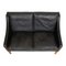Model 2208 2-Seater Sofa in Black Leather by Børge Mogensen for Fredericia, Image 2
