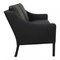 Model 2208 2-Seater Sofa in Black Bison Leather by Børge Mogensen for Fredericia, Image 2