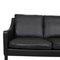 Modell 2208 2-Sitzer Sofa aus schwarzem Bisonleder von Børge Mogensen für Fredericia 5
