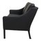 Model 2208 2-Seater Sofa in Black Bison Leather by Børge Mogensen for Fredericia 4