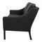 Model 2208 2-Seater Sofa in Black Bison Leather by Børge Mogensen for Fredericia, Image 4