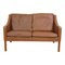 Model 2208 2-Seater Sofa in Brown Leather by Børge Mogensen for Fredericia, 1980s 1