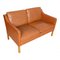 Modell 2322 2-Sitzer Sofa mit patiniertem cognacfarbenem Leder und Beinen aus Eiche von Børge Mogensen für Fredericia 2