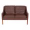 Model 2208 2-Seater Sofa with Patinated Original Brown Leather by Børge Mogensen for Fredericia 1