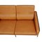 2-Seater Airport Sofa with Cognac Aniline Leather and Brass Frame by Arne Jacobsen for Fritz Hansen, 1960s 5