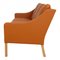 Model 2209 Sofa in Cognac Bison Leather by Børge Mogensen for Fredericia, Image 5