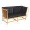 Spoke-Back Sofa in Black Bison Leather by Børge Mogensen for Fritz Hansen, 1990s 2