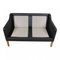 Model 2322 2-Seater Sofa in Black Bison Leather by Børge Mogensen for Fredericia, Image 6