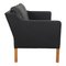 Model 2322 2-Seater Sofa in Black Bison Leather by Børge Mogensen for Fredericia, Image 2