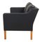 Modell 2322 2-Sitzer Sofa aus schwarzem Bisonleder von Børge Mogensen für Fredericia 4