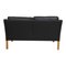 Model 2322 2-Seater Sofa in Black Bison Leather by Børge Mogensen for Fredericia, Image 3