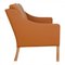 Model 2208 2-Seater Sofa in Cognac Bison Leather by Børge Mogensen for Fredericia, Image 3