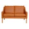 Model 2208 2-Seater Sofa in Cognac Bison Leather by Børge Mogensen for Fredericia 1