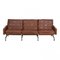 Pk-31/3 Sofa with Patinated Brown Leather by Poul Kjærholm for Kold Christensen, 1970s 1