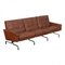 Pk-31/3 Sofa with Patinated Brown Leather by Poul Kjærholm for Kold Christensen, 1970s, Image 2