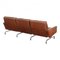 Pk-31/3 Sofa with Patinated Brown Leather by Poul Kjærholm for Kold Christensen, 1970s 3