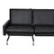 Schwarzes Pk-31/3 Sofa aus Anilinleder von Poul Kjærholm, 1970er 3