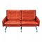 Red Brown Patinated Leather Pk-31/2 Sofa by Poul Kjærholm for Fritz Hansen, 1990s 1