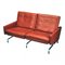 Red Brown Patinated Leather Pk-31/2 Sofa by Poul Kjærholm for Fritz Hansen, 1990s 2