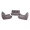 Togo Sofa Set in Grey Fabric by Michel Ducaroy for Ligne Roset, 1970s, Set of 3, Image 2