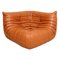 Sedia ad angolo Togo in pelle color cognac di Michel Ducaroy per Ligne Roset, anni '70, Immagine 2