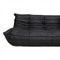 Togo 3-Seater Sofa in Black Leather by Michel Ducaroy for Ligne Roset, 1970s 2