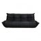 Togo 3-Seater Sofa in Black Leather by Michel Ducaroy for Ligne Roset, 1970s 1