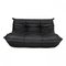 Togo 2-Seater Sofa in Black Leather by Michel Ducaroy for Ligne Roset, 1970s 1