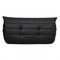 Togo 2-Seater Sofa in Black Leather by Michel Ducaroy for Ligne Roset, 1970s 3