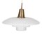 Brass and White Opal PH4/3 Pendant Light by Poul Henningsen for Louis Poulsen, 1940s 2