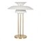 PH-5 Brass Table Lamp with White Shades by Poul Henningsen, 1970s 1