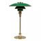 Green Ph-3/2 Table Lamp in Brass by Poul Henningsen for Louis Poulsen, 1970s, Image 1