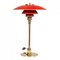 Red Anniversary Ph 3/2 Table Lamp with Light Patina by Poul Henningsen for Louis Poulsen 1