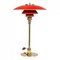 Red Anniversary Ph 3/2 Table Lamp with Light Patina by Poul Henningsen for Louis Poulsen, Image 1