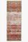 Turkish Distressed Red, Beige and Brown Runner Rug 1