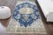 Vintage Turkish Blue Wide Runner Rug 4