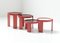 Mesas nido modelo 780 italianas en rojo de Vico Magistretti para Cassina. Juego de 4, Imagen 10