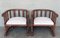 Spanish Hand Carved Chairs with Slatted Barrel Back, 1920, Set of 2 2