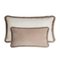 Coussin Couple Happy en Velours Beige et Blanc avec Franges de Lo Decor, Set de 2 1