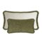 Coussin Couple Happy en Velours Vert et Blanc avec Franges de Lo Decor, Set de 2 1