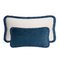 Coussin Couple Happy en Velours Bleu Sarcelle et Blanc avec Franges de Lo Decor, Set de 2 6