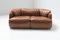 Confidential Sofa in Cognac Leather by Alberto Rosselli for Saporiti 1