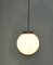 Runde weiße Lampe aus Opalglas, 1930er 5