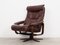 Danish Leather Swivel Armchair from Skippers, 1970s 3